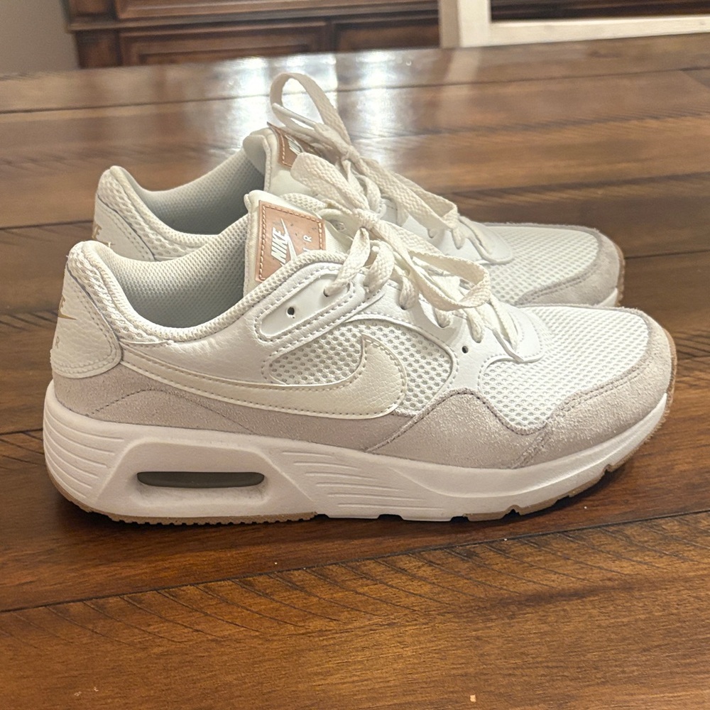Nike Women's Cream and White Sneakers